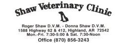 Shaw Veterinary Clinic - (870) 856-3243